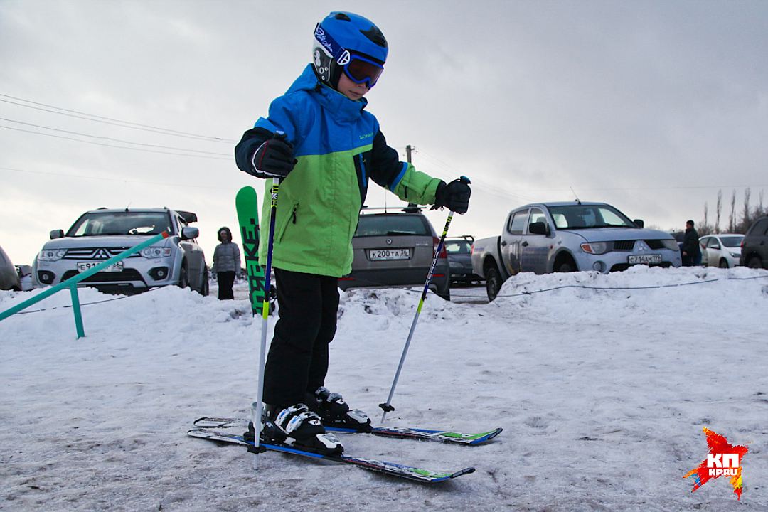 Юный лыжник.