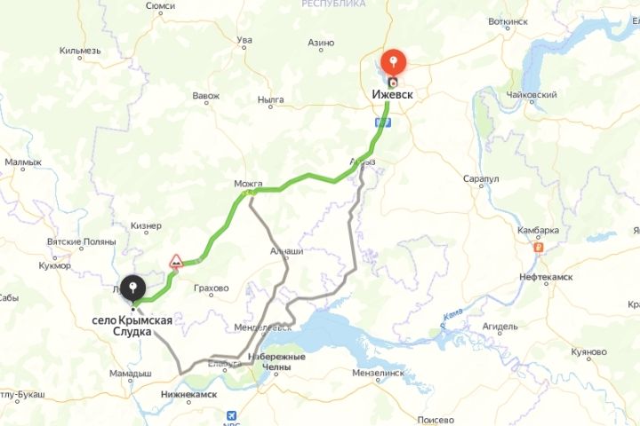 Маршрут до Крымской Слудки. Фото: Яндекс.карты