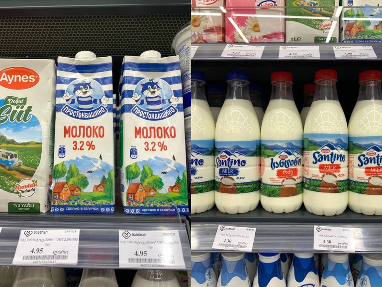 Молочные продукты и молоко в Батуми тоже дороже, чем в Минске. Фото: личный архив героев
