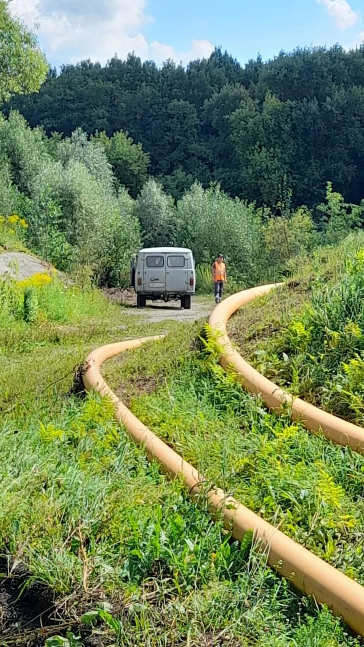 В городе Сураж Брянской области выполнены работы по выносу газопровода из  зоны строительства моста через реку Ипуть - KP.RU