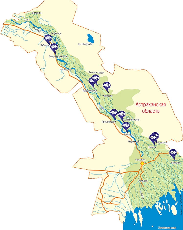 Карта глубин реки Ахтуба в Волгоградской области - информация и данные